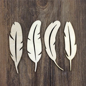 48 Pieces of Wooden Feathers - 2 mm Thick Plywood