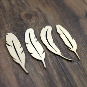 48 Pieces of Wooden Feathers - 2 mm Thick Plywood