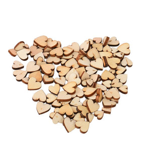 100 Pieces of Rustic Wooden Love Hearts